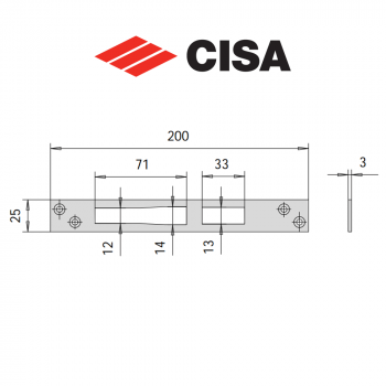 0623220 Cisa - Contropiastra in acciaio zincato