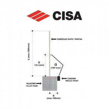 Chiudicancello Cisa C1310-01-0 completo di braccio a compasso