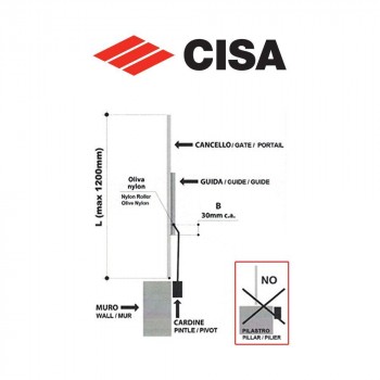 Chiudicancello Cisa C1310-01-0 completo di braccio a slitta