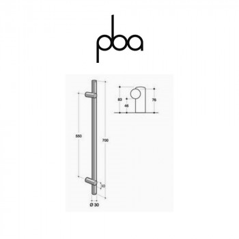 Maniglione PBA Programma IT int. 550 mm lung. 700 mm art. 0IT.062.0055