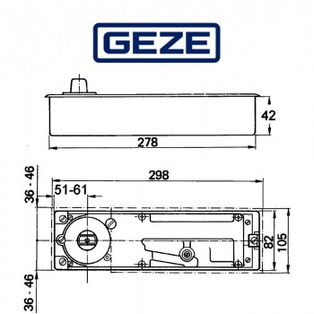Geze | Chiudiporta a pavimento TS 500/NV con fermo a 105°