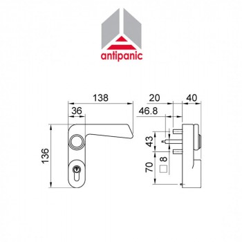 1090SR Antipanic - Comando esterno super ribassato