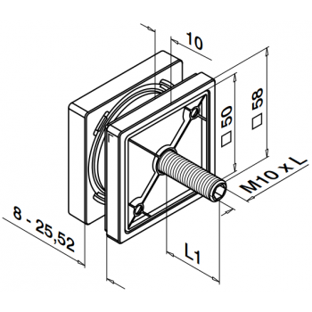 Q-Railing - adattatore per vetro Easy Glass MOD 4747