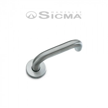 Doppia maniglia con rosetta e bocchetta tonda foro patent Sicma serie Steel