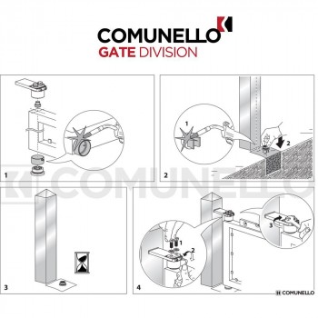 87i-P Comunello - Cardine inferiore con cuscinetto reggi spinta