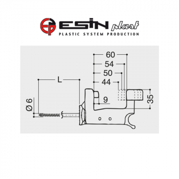 Esinplast Super top 3036001 - Fermo imposta automatico con ammortizzatore e vite da 150 mm