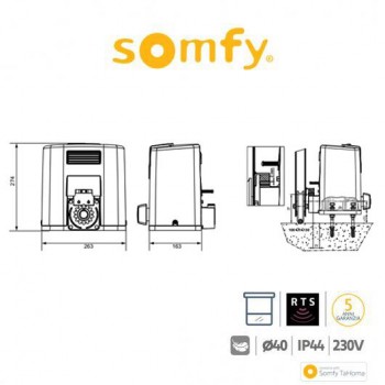 ELIXO 500 3S 24V IO Somfy attuatore per cancelli battenti