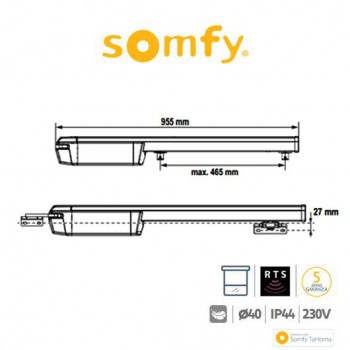 IXENGO L 24V RTS CFT PACK Somfy attuatore per cancelli battenti 