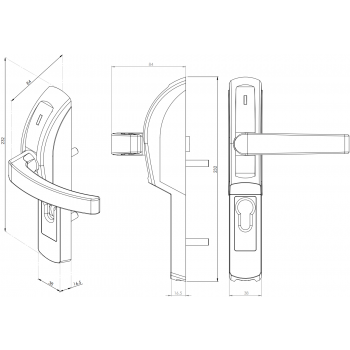 4081 Opera elettromaniglia per porte tagliafuoco serie Smart Trim