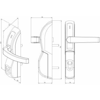 4082 Opera elettromaniglia per maniglioni antipanico da applicare serie Smart Trim