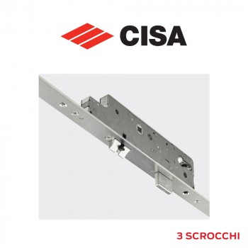 Serratura meccanica multipunto Cisa 3 scrocchi entrata 35 frontale piatto art. 4891635