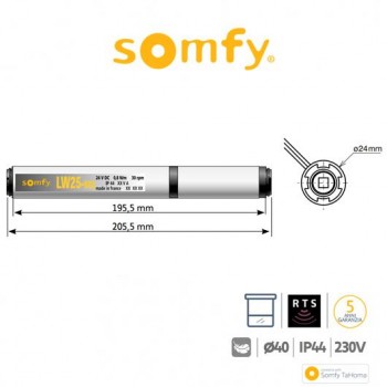 LW25 Somfy motore radio per tende interne e tende a rullo 