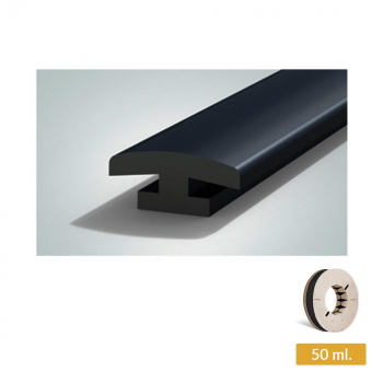 593-1S - Guarnizione da banco paracolpi stondata in PVC per cavalletti portavetri