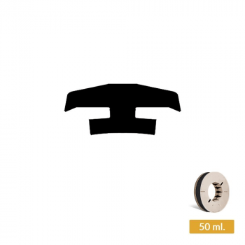 593-1S - Guarnizione da banco paracolpi stondata in PVC per cavalletti portavetri