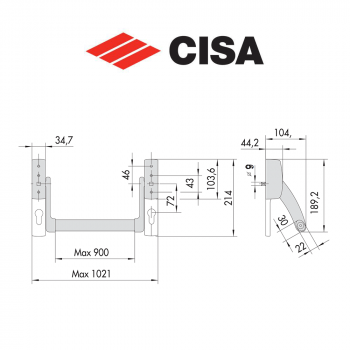 Maniglione per serrature antipanico Cisa Fast Push art. 5961610