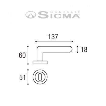 Doppia maniglia con rosetta e bocchetta tonda foro patent Sicma serie 626