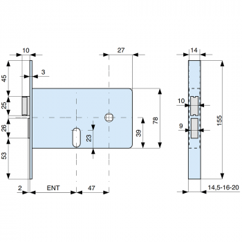 809602 - 809701 - 809702 MG serratura per porte in alluminio