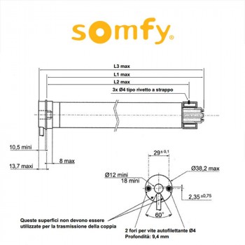 ACTUO 40 io Somfy motore radio per tende interne e tende a rullo