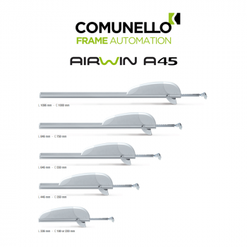 AIRWIN A45 Comunello - Attuatore elettrico a cremagliera per lucernari e cupole