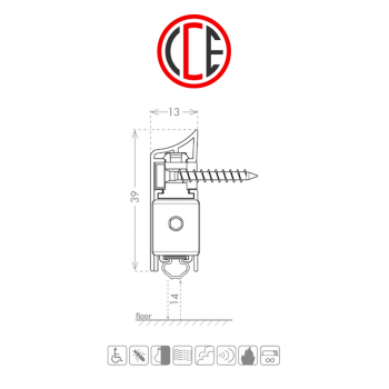 Antispiffero CCE One Size Applique paraspiffero 13 × 39 mm lunghezza 1230 mm