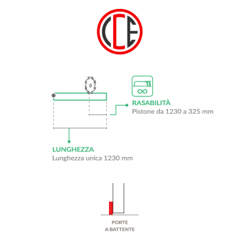 Antispiffero CCE One Size Applique paraspiffero 13 × 39 mm lunghezza 1230 mm