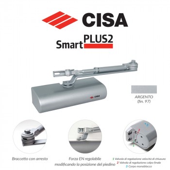 Chiudiporta Cisa Multiforza Smart Plus 2 art. C141603