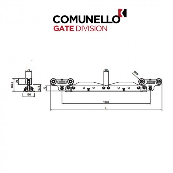 CGA-600.10 M - Comunello - Carrello Bullet Mini regolabile a 10 ruote per serie alluminio 