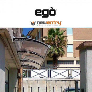 EGÒ Royal Pat pensilina modulo base con tetto frosted per esterni