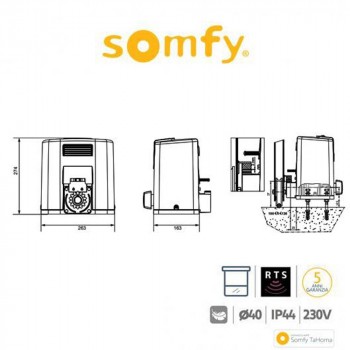 ELIXO 800 230V RTS Somfy attuatore per cancelli battenti