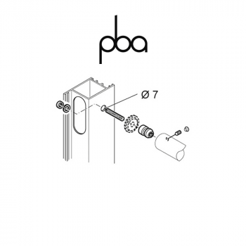 FIX.620.000I.B2 PBA - Kit di fissaggio singolo non passante per profilo tubolare | Programma: 200P - 200