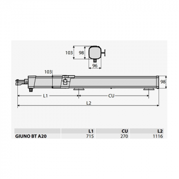 GIUNO ULTRA BT A20 KIT BFT completo per cancelli a battente