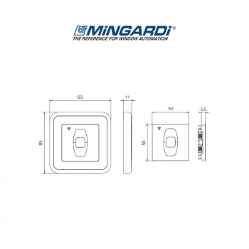 MRW-T1 Mingardi - Telecomando a parete monocanale art. 2701062