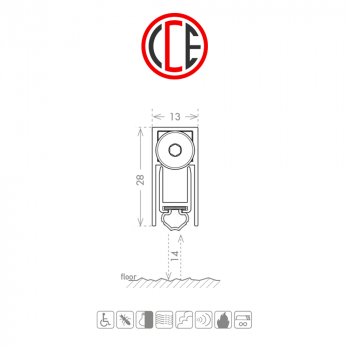 Antispiffero CCE One Size guarnizione sfilabile paraspiffero 13 × 28 mm lunghezza 1230 mm