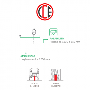 Antispiffero CCE One Size guarnizione sfilabile paraspiffero 13 × 28 mm lunghezza 1230 mm