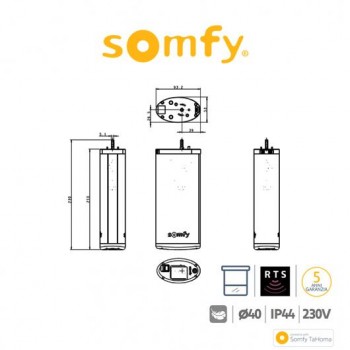 IRISMO MINI 35 RTS Somfy Motore tenda irismo wirefree