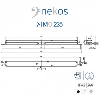 KIMO 202 Nekos attuatore a catena ad incasso a scomparsa per finestre a sporgere e vasistas