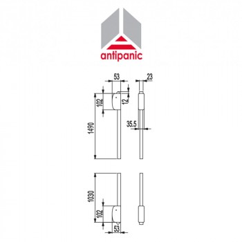 450/T Antipanic - Kit aste e scrocchi alto/basso