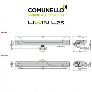 LIWIN L25 Comunello | Attuatore elettrico a catena per finestre vasistas e a sporgere