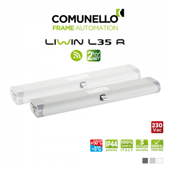 LIWIN L35 RADIO 2W-NET Comunello | Doppio attuatore elettrico radiocomandato a catena per finestre vasistas e a sporgere