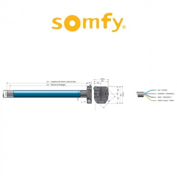 LT50 CSI WT Somfy motore con manovra di soccorso per tapparelle e tende da sole