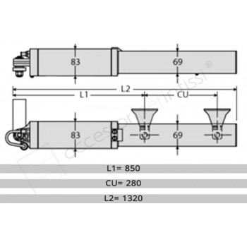 LUX FC 2B BFT Operatore oleodinamico per ante fino a 2 m e 300 kg