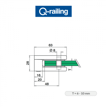 Morsetto per vetro Q-Railing MOD 22 art. 14.2200.000.12