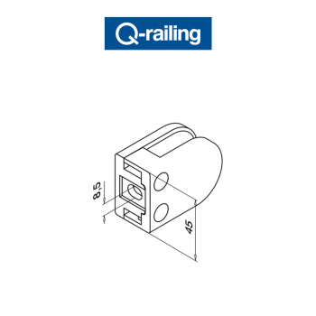 Morsetto per vetro Q-Railing MOD 22 art. 14.2200.000.12