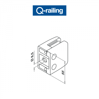 Morsetto per vetro Q-Railing MOD 26 art. 14.2600.000.12