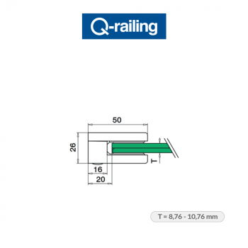 Morsetto per vetro Q-Railing MOD 27 art. 14.2700.000.12