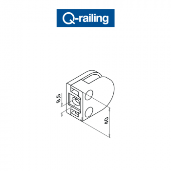 Morsetto per vetro Q-Railing MOD 27 art. 14.2700.000.12
