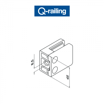 Morsetto per vetro Q-Railing MOD 42 art. 14.4200.000.12