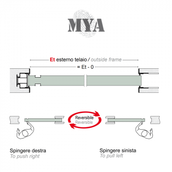 MYA Royal Pat - Porta filo muro scorrevole centro muro reversibile per interni