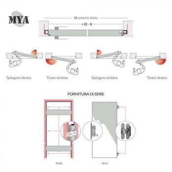 MYA Royal Pat - Porta filo muro battente reversibile per interni