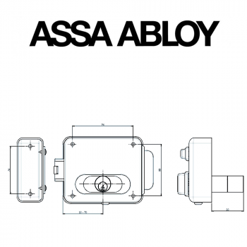 NF5013/1Z Assa Abloy | Serratura elettrica da applicare Corni Multipla solo pulsante 